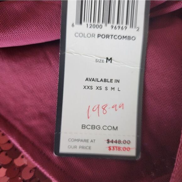 Bcbg maxazria sequins front slit v neck gown dress - Picture 12 of 16